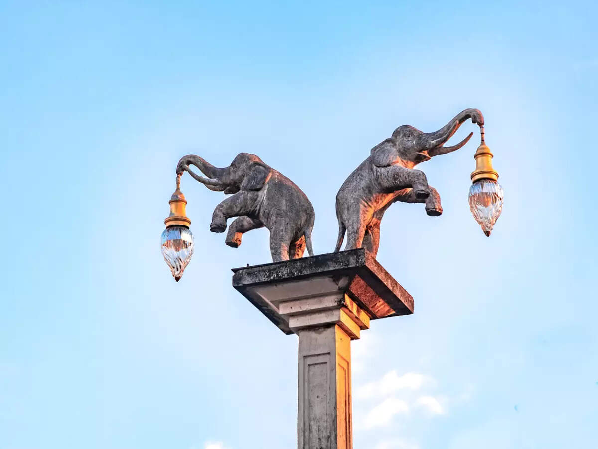 Elephant street lights in Krabi, Thailand