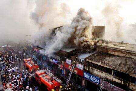 Fire at Kolkata market