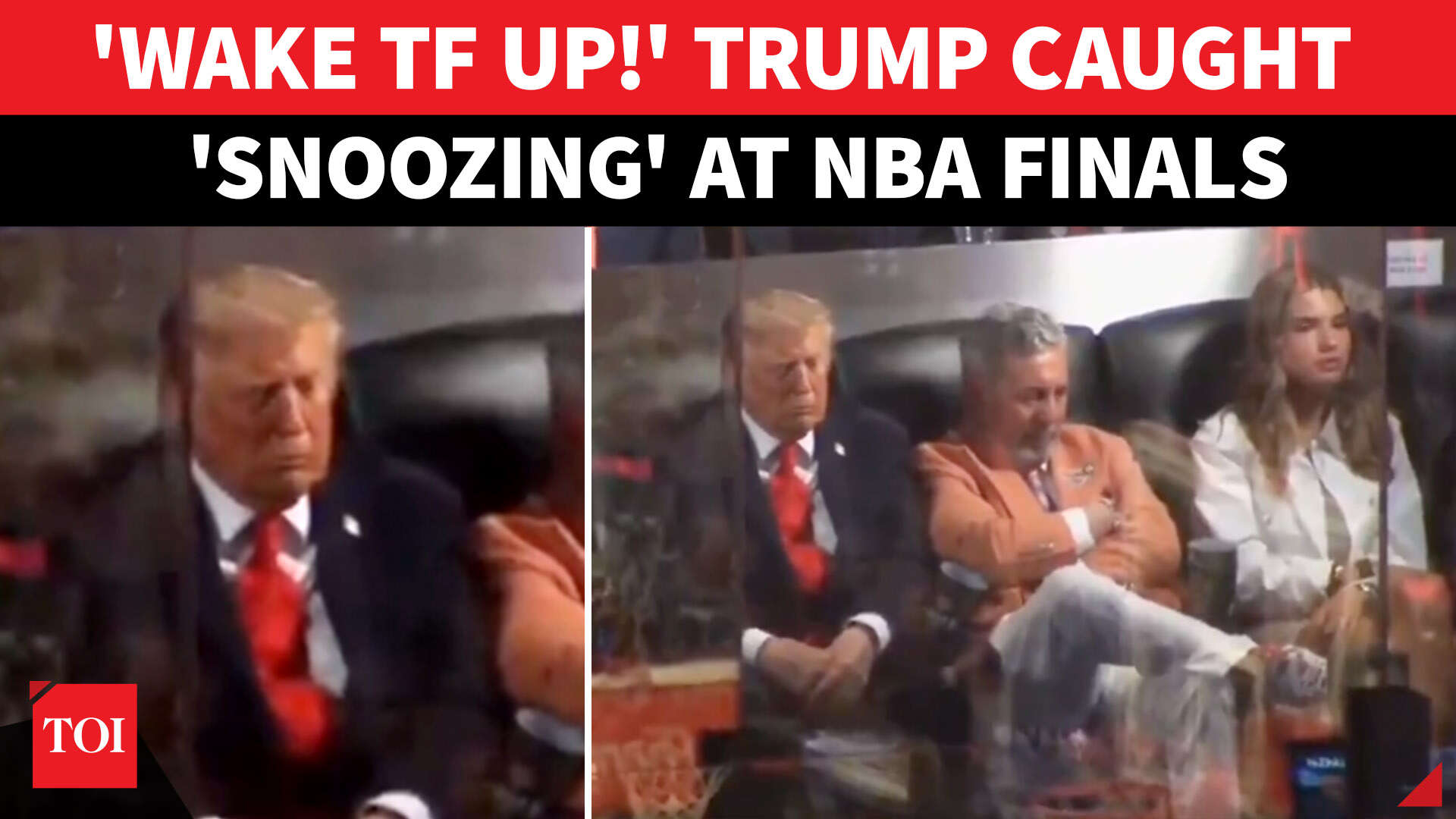 Trump Caught 'Sleeping' On Camera After NBA Boos; Cameras Catch Awkward Moment | WATCH