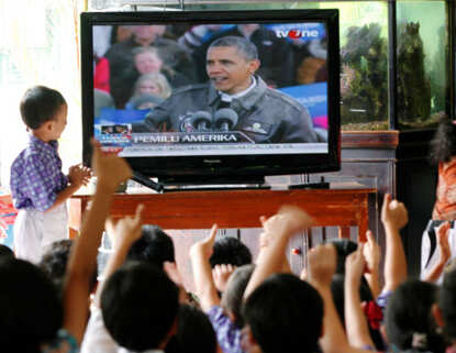 Celebrations after Obama's win