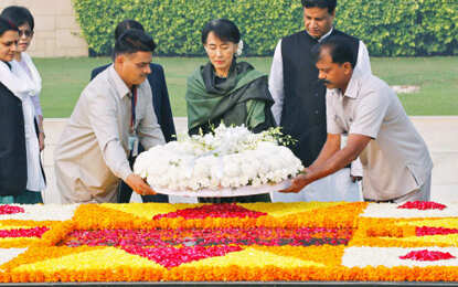 Aung San Suu Kyi in India