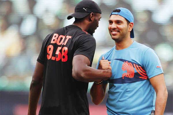 When Bolt beats Yuvraj in cricket