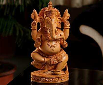 They make Ganesh idols with paper, chalk