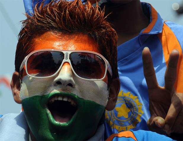 Fans cheer for Team India