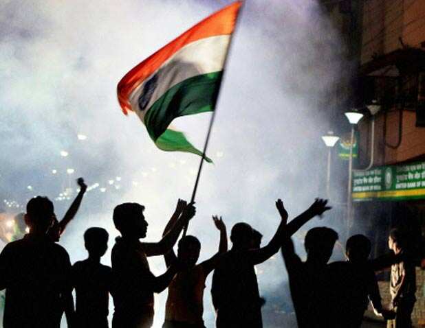 Fans celebrate Team India's win