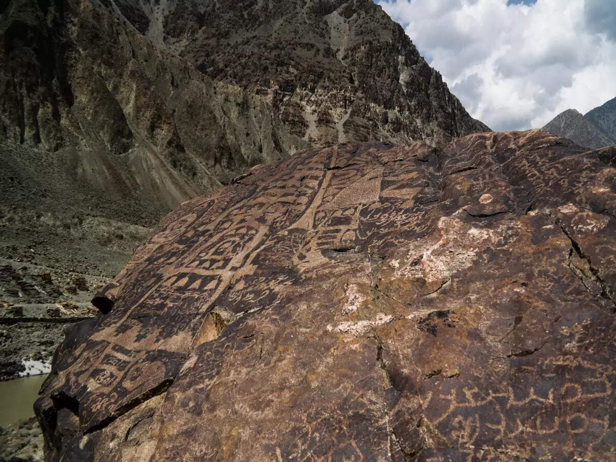 Petroglyphs on the banks of Indus river
