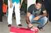 Dhoni celebrates Diwali at home