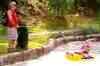 Blind man peeing on people in swimming pool prank