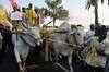 Chandrababu Naidu on bullock cart to protest fuel hike