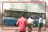 SP protestors set bus on fire in Lucknow